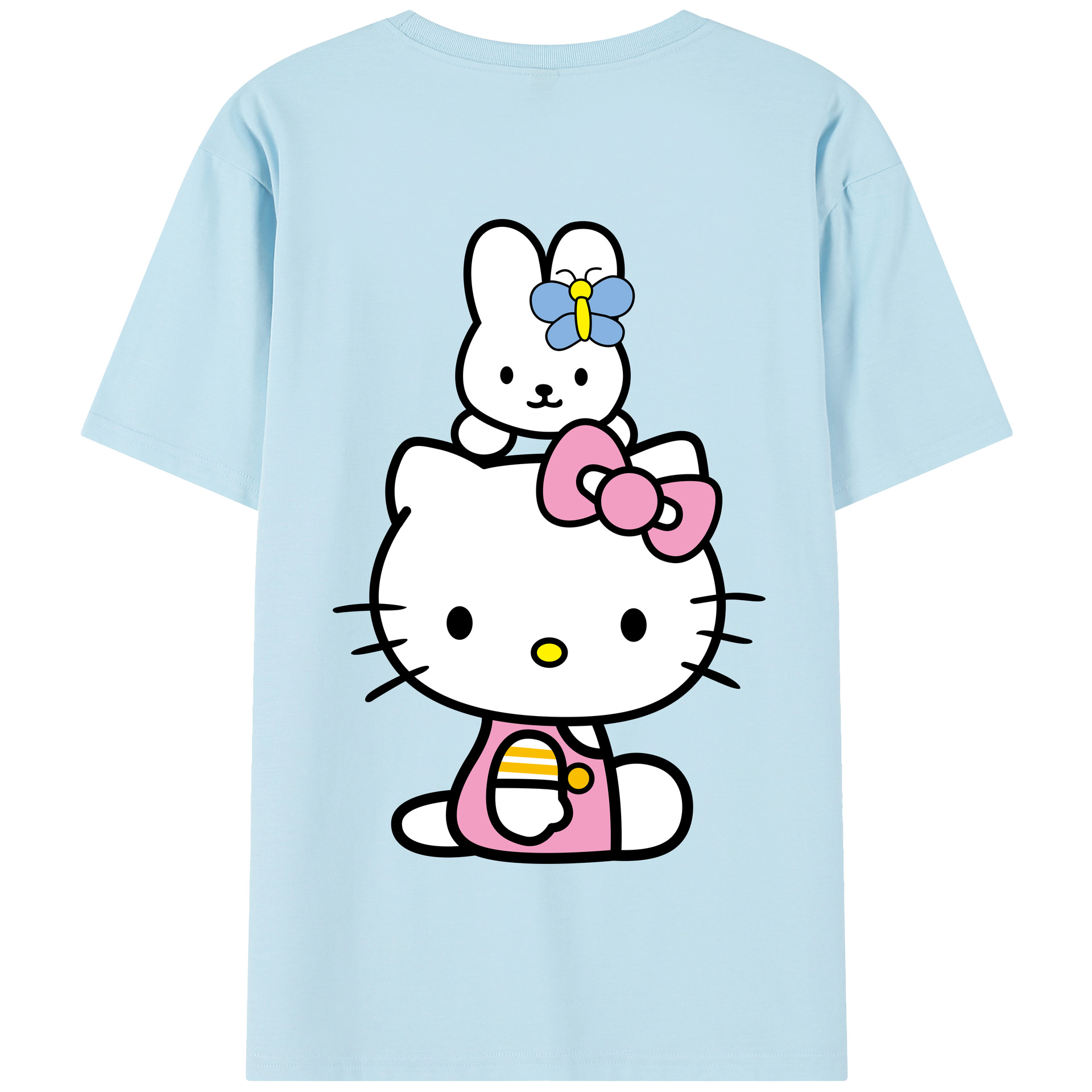 （画像用） Hello Kitty ハローキティ 綿100％半袖Tシャツ（背面プリント）